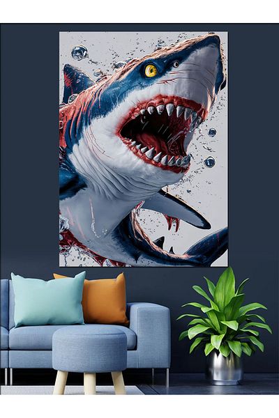 Tablomega Pânză decorativă Killer Shark - Lemn MDF