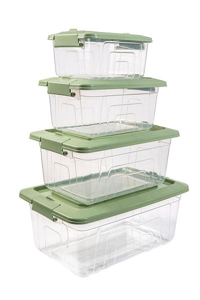 Herevin 1.2 Lt - 2.05 Lt - 3.45 Lt - 5.75 Lt Green Color Quadruple Storage Container Set