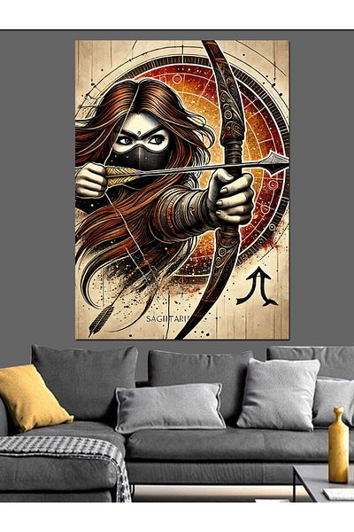 Tablomega Pânză decorativă Archer și țintă - Lemn MDF