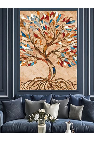 Tablomega Abstract Tree Decorative Canvas - Mdf Wooden Painting