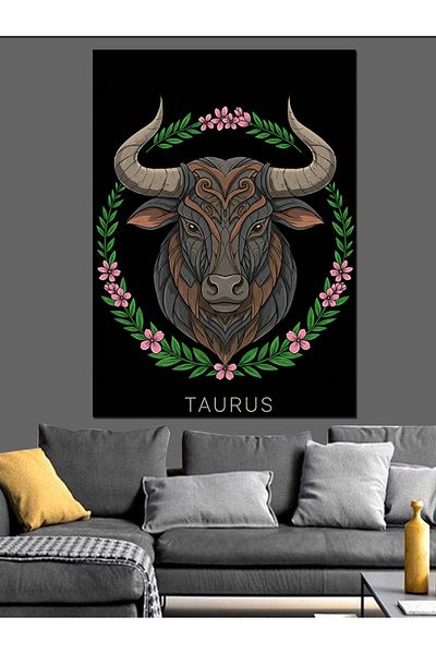 Tablomega Pânză decorativă cu model Taur - Lemn MDF