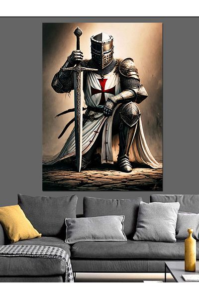 Tablomega Pânză decorativă Crusader Knight - Lemn MDF