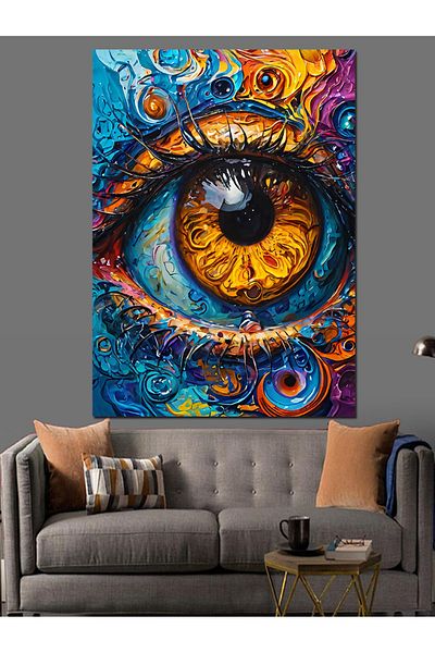 Tablomega Pânză decorativă pentru ochi colorate - Lemn MDF
