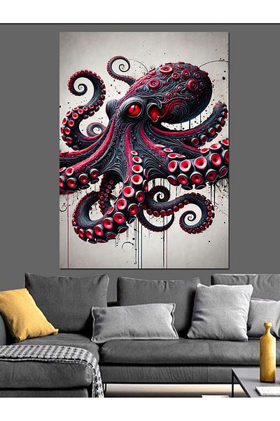 Tablomega Pânză decorativă Octopus and Art of the Depths - Lemn MDF