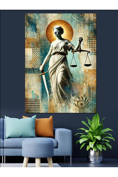 Tablomega Figurină Zeița Iustitiei Pânză Decorativă - Lemn MDF
