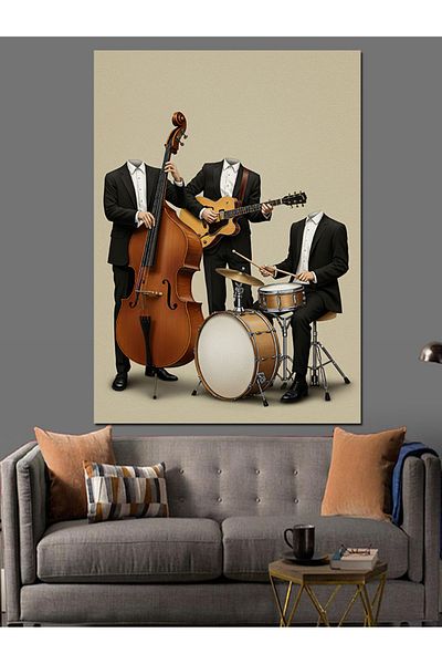 Tablomega Four Playing Music Decorative Canvas - Mdf Wooden Painting