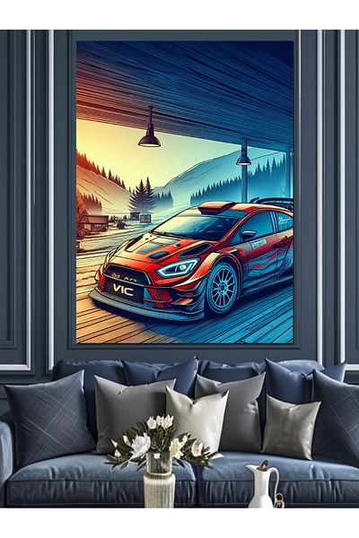 Tablomega Red Sports Car Decorative Canvas - Mdf Wooden Painting