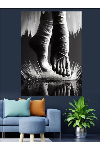 Tablomega Picioare de balerină pe pânză decorativă de apă - pictură din lemn MDF