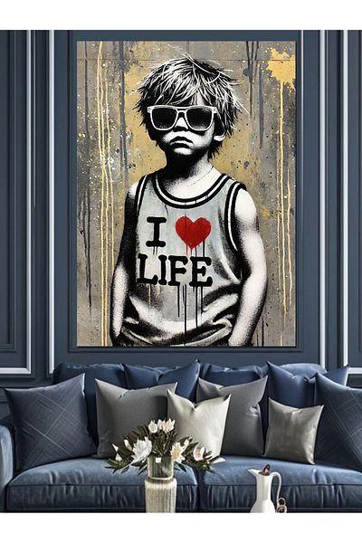 Tablomega I Love Life Canvas Decorativ pentru Copii - MDF Lemn