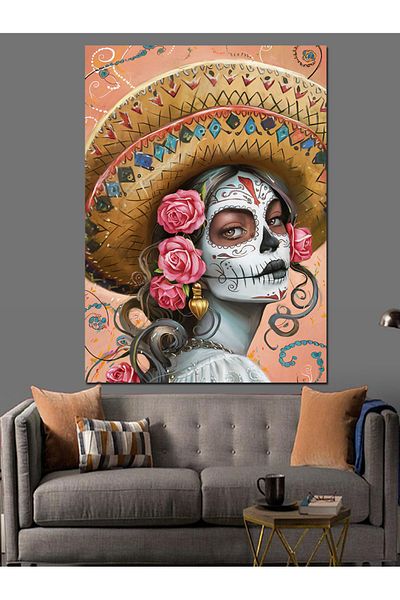 Tablomega Dead Mexican Decorative Canvas - Mdf Wooden Painting
