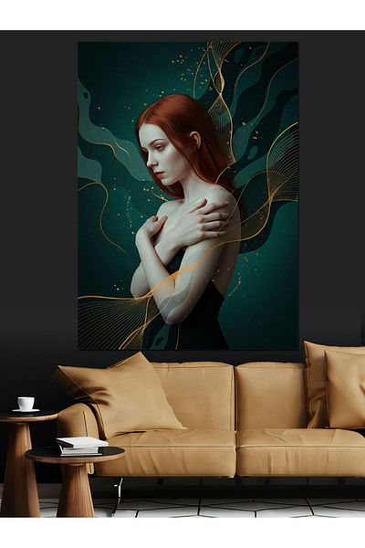 Tablomega Abstract Woman and Elegance Decorative Canvas - Mdf Wood Painting
