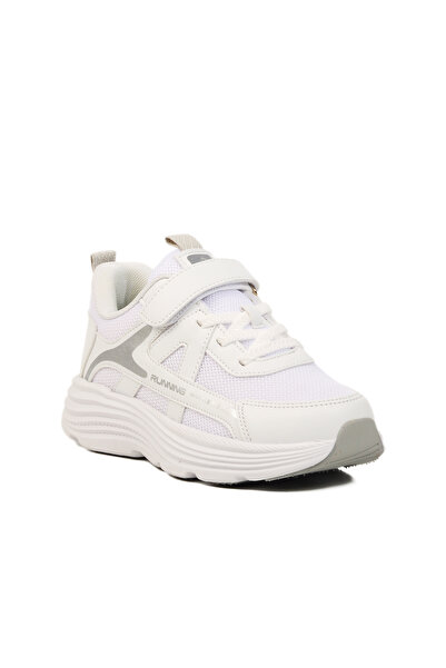 pepino White Gray Velcro Boys' Sports Shoes