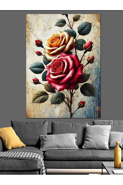 Tablomega Pictură Clasică Trandafiri Pânză Decorativă - Pictură Lemn MDF