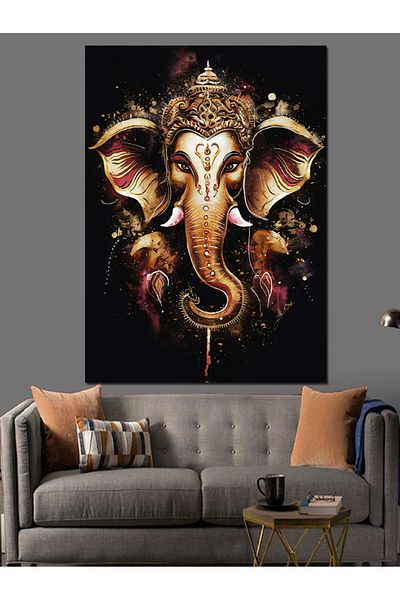 Tablomega Ganesha's Radiance Decorative Canvas - Mdf Wood Painting