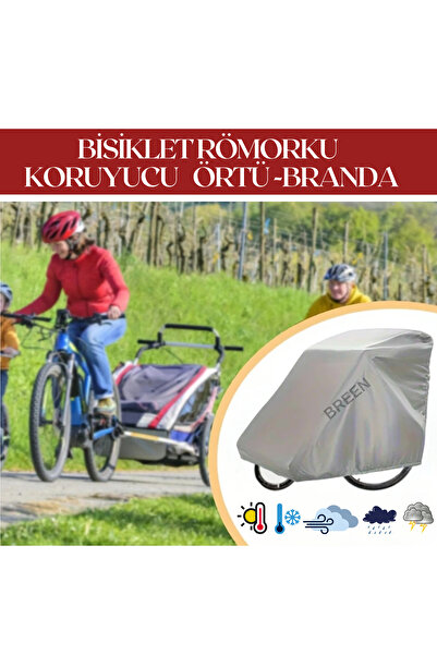 Breen Bisiklet Römork Koruma Örtüsü, Römork Brandası, Su Geçirmez, Güneş, Toz ve Kir Önleyici Kılıf