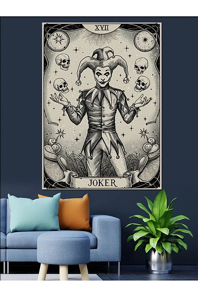 Tablomega Joker Card Figure Decorative Canvas - Mdf Wooden Painting