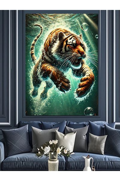 Tablomega Pânză decorativă oficială Attack of the Tigers - Pictură din lemn MDF