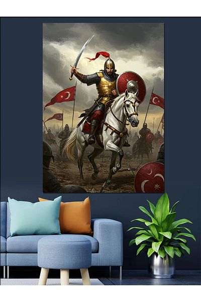 Tablomega Hero on Horse Decorative Canvas - Mdf Wooden Painting