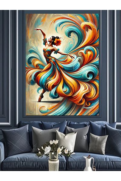 Tablomega Colorful Abstract Dancer Decorative Canvas - Mdf Wooden Painting