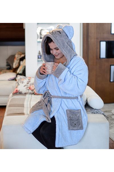 Pandamkee Hooded Unisex Wellsoft Plush Dressing Gown, bathrobe