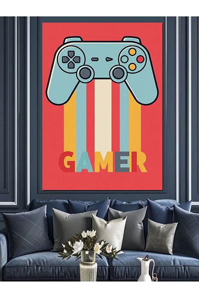 Tablomega Διακοσμητικός καμβάς Gamer Controller Art - Ξύλινος πίνακας MDF