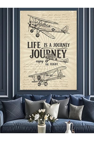Tablomega Life Is a Journey Poster Decorative Canvas - Mdf Wooden Painting