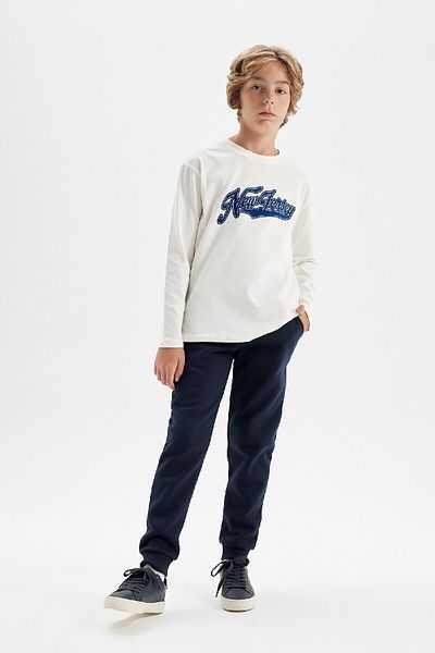 DeFacto Μπλε Navy Boy's Jogger Sweatpants - Ελαστικά πόδια, Τσέπες W0773a624au