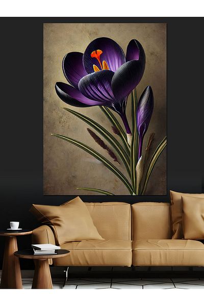 Tablomega Pânză decorativă Purple Crocus and Spring Elegance - MDF Wood Table
