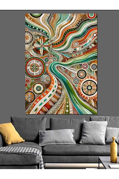Tablomega Abstract Spiral Patterns Decorative Canvas - Mdf Wooden Painting