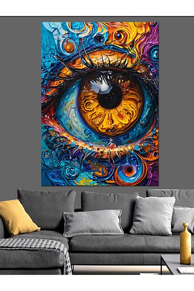 Tablomega Pânză decorativă pentru ochi colorate - Lemn MDF