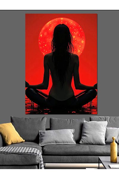 Tablomega Femeie care face yoga Pânză decorativă - Lemn MDF