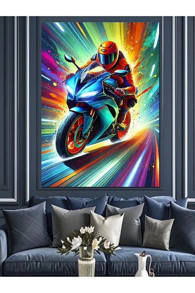 Tablomega Motor rapid și pânză decorativă Neon Motion - MDF Lemn