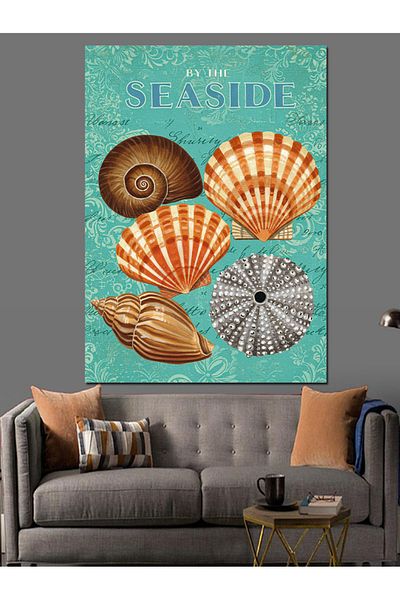 Tablomega Sea Shell Poster Decorative Canvas - Mdf Wooden Painting