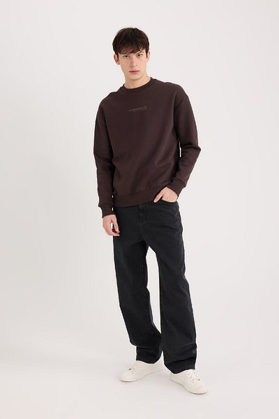 DeFacto Φούτερ με στάμπα Crew Neck Box Fit X8282az24au