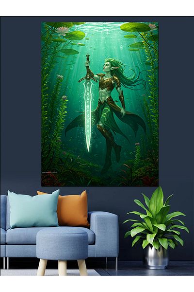 Tablomega Διακοσμητικός καμβάς Submarine Swordsman - Ξύλινος πίνακας MDF