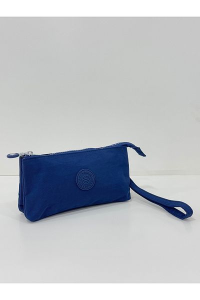 Sanmorris Women's Crinkle Fabric Handbag and Cross Strap Metal Zippered Coin Compartment Wallet