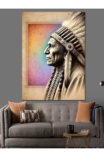 Tablomega Canvas decorativ pentru bucătar indian și fundal abstract - pictură din lemn MDF