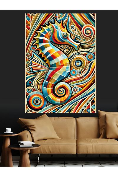 Tablomega Pânză decorativă cu motiv colorat de caiac - pictură din lemn MDF