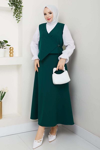 benguen Emerald Green Suit - with a Tie-In Vest from a New Day 4745