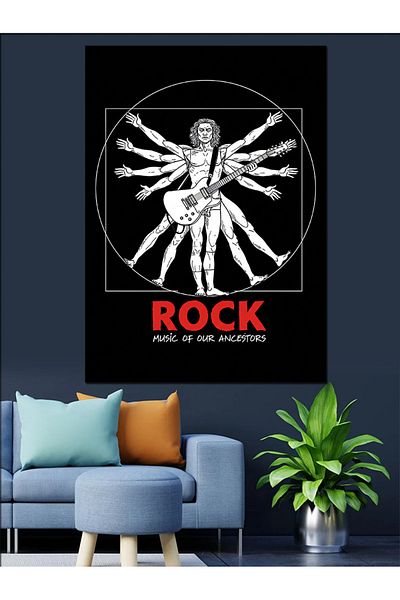 Tablomega Banner pentru chitară rock Pânză decorativă - Lemn MDF