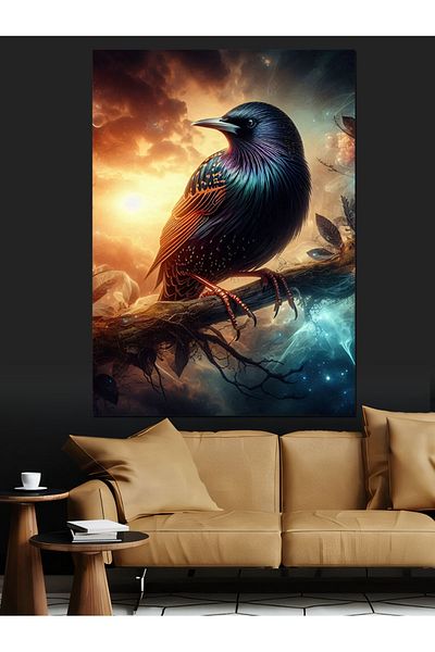 Tablomega Pânză Decorativă Black Bird Crow - Lemn MDF