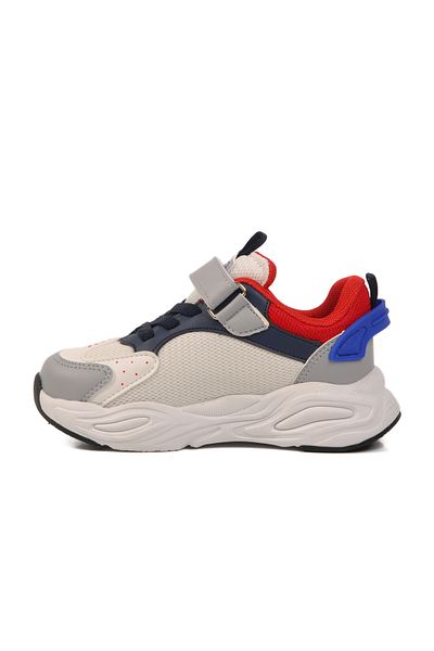 AYAKMOD Pantofi sport pentru copii alb bleumarin cu velcro Evo
