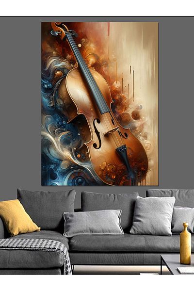 Tablomega Canvas Decorativ Vioara Si Nori - Tabla din Lemn MDF