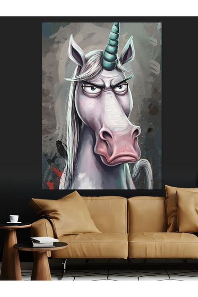 Tablomega Pânză decorativă Unicorn Unghiu Roșu - Lemn MDF
