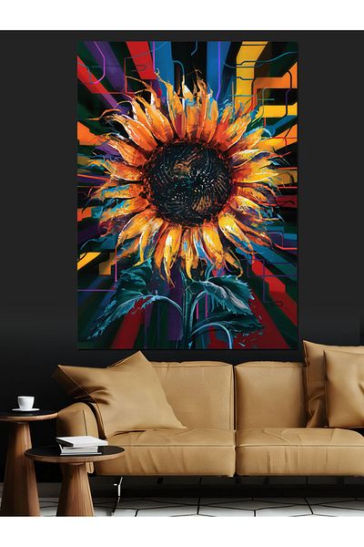 Tablomega Sunflower Decorative Canvas - Mdf Wooden Painting