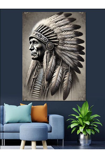 Tablomega Pânză decorativă Regele indienilor - Lemn MDF