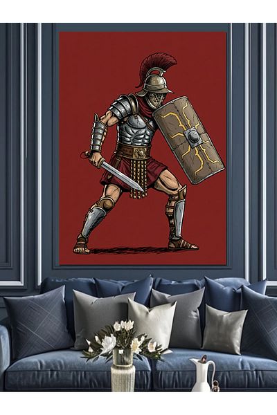 Tablomega Pânză decorativă cu ilustrație militară romană - MDF Lemn