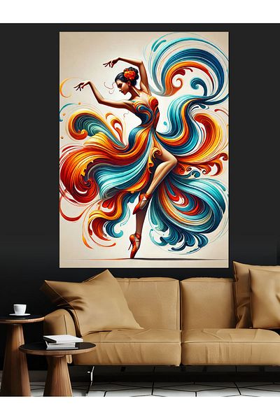Tablomega Fluid Dancer Decorative Canvas - Mdf Wooden Painting