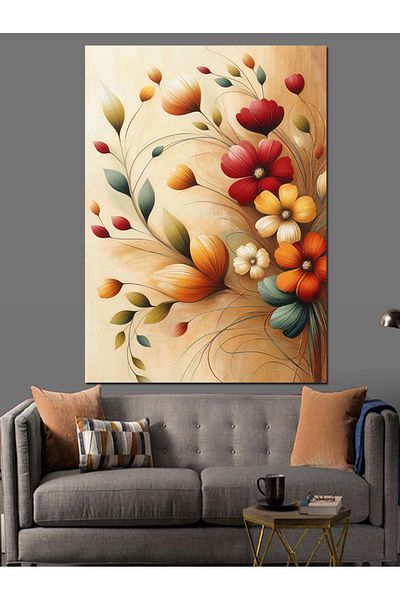 Tablomega Abstract Flower Layout Decorative Canvas - Mdf Wooden Painting
