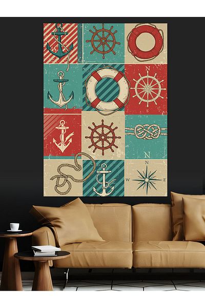 Tablomega Sailor Icons Decorative Canvas - Mdf Wooden Painting
